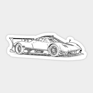 Pagani Zonda R Supercar Racing Wireframe Sticker